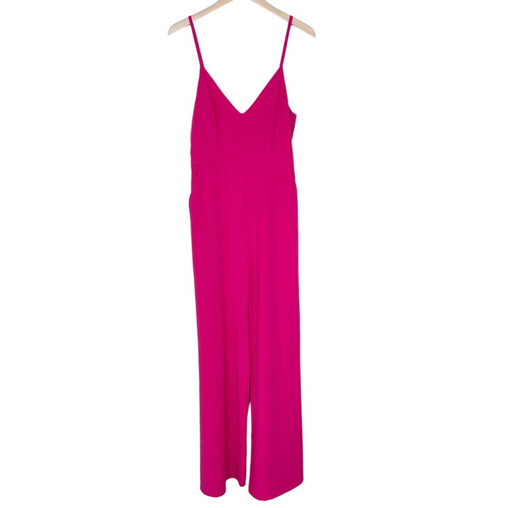 Bebe Pink Spaghetti Strap Belted Jumpsuit Sz 8